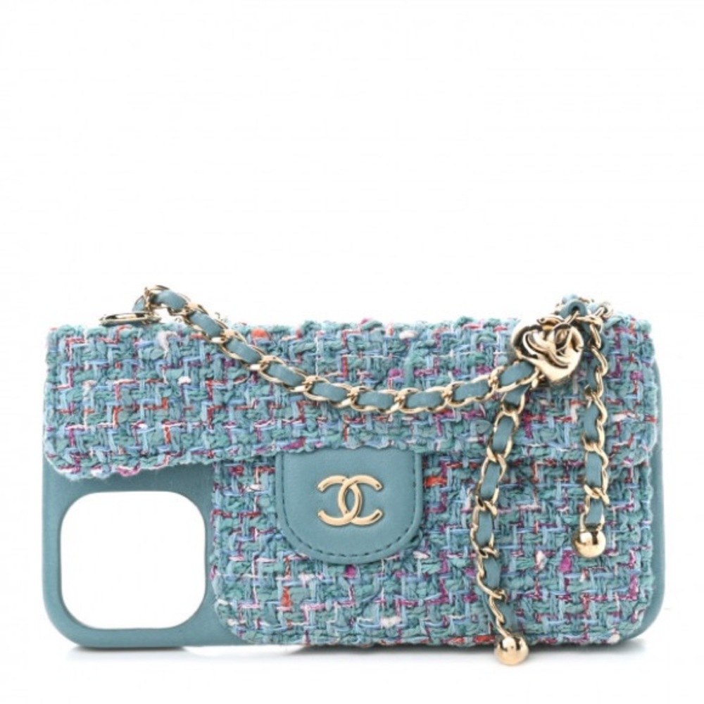 Chanel Tweed iPhone Case with Chain